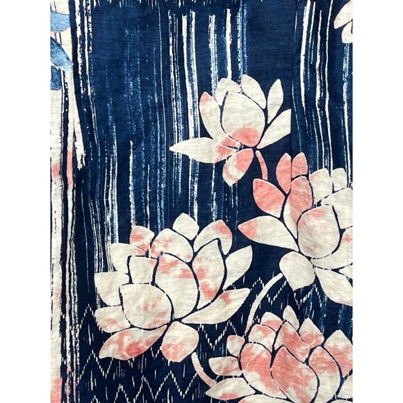 J Jill Pure Jill Linen Sleeveless Floral Blouse Navy Blue Lightweight Top XS - Picture 8 of 8